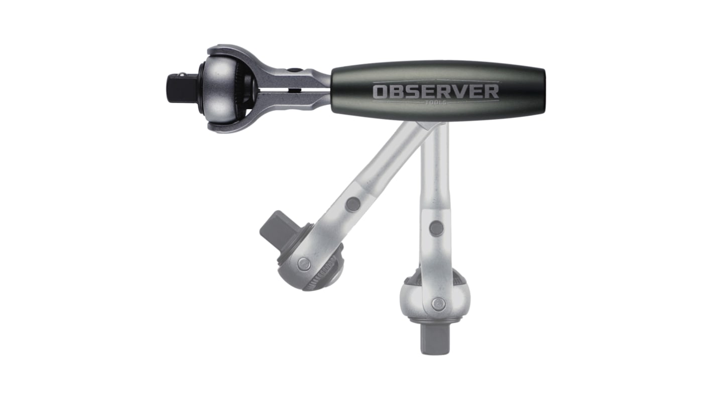 Observer Tools OBS-SR14 1/4 in Square Ratchet with Rotator Handle, 125 mm Overall