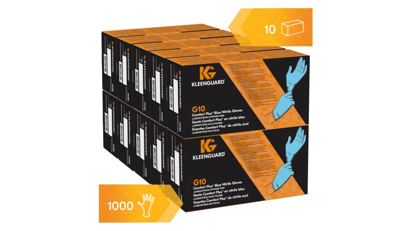 Guanti monouso in Nitrile Kimberly Clark, col. Blu, taglia XL, conf. da 1000, Con polvere