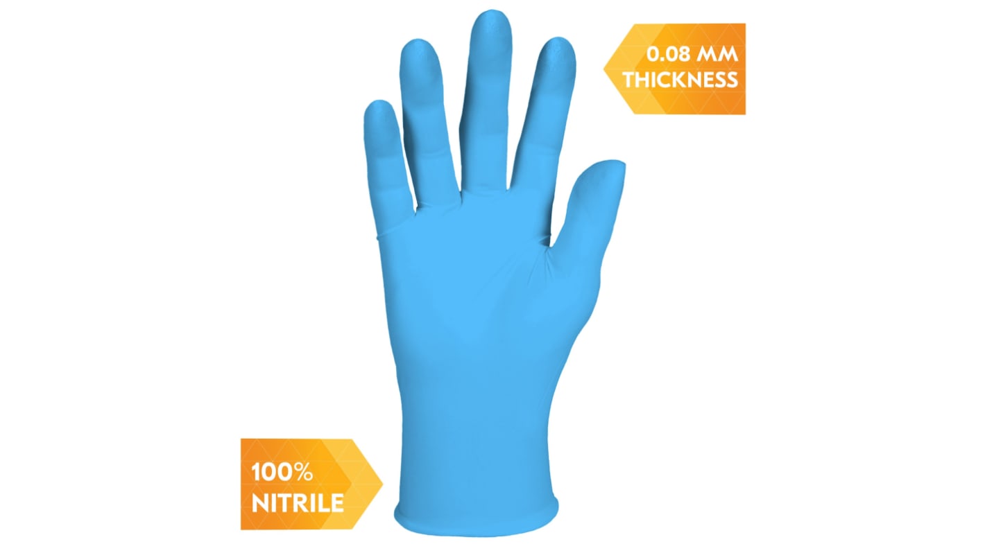 Guantes desechables Kimberly Clark con polvo de Nitrilo Azul, talla M, caja de 1000 unidades