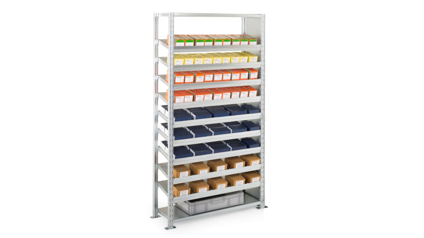 Manorga Galvanised 9 Shelf Modular Shelving Starter Bay, 2000mm x 1000mm, 400mm, 150kg Load