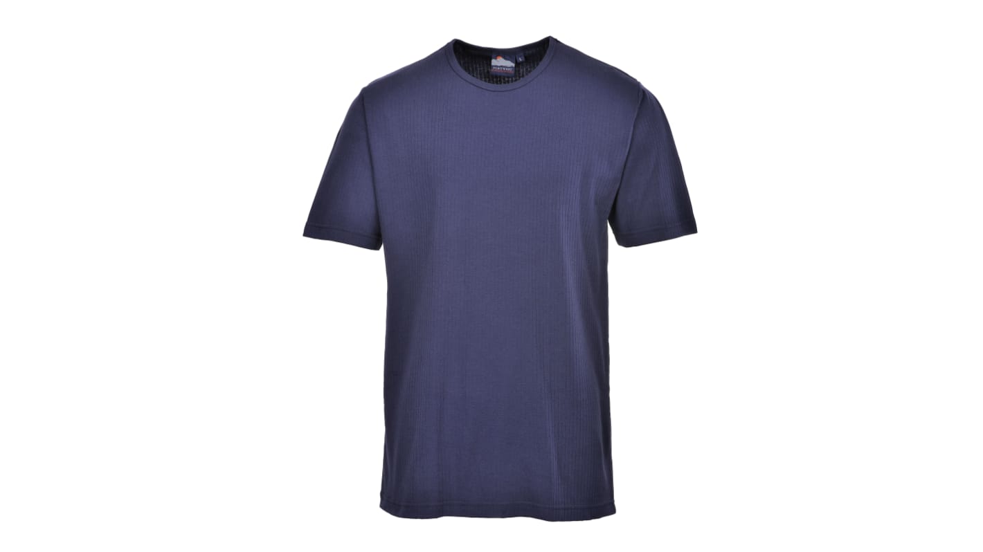 T-shirt thermique M Bleu marine Portwest en Coton, polyester