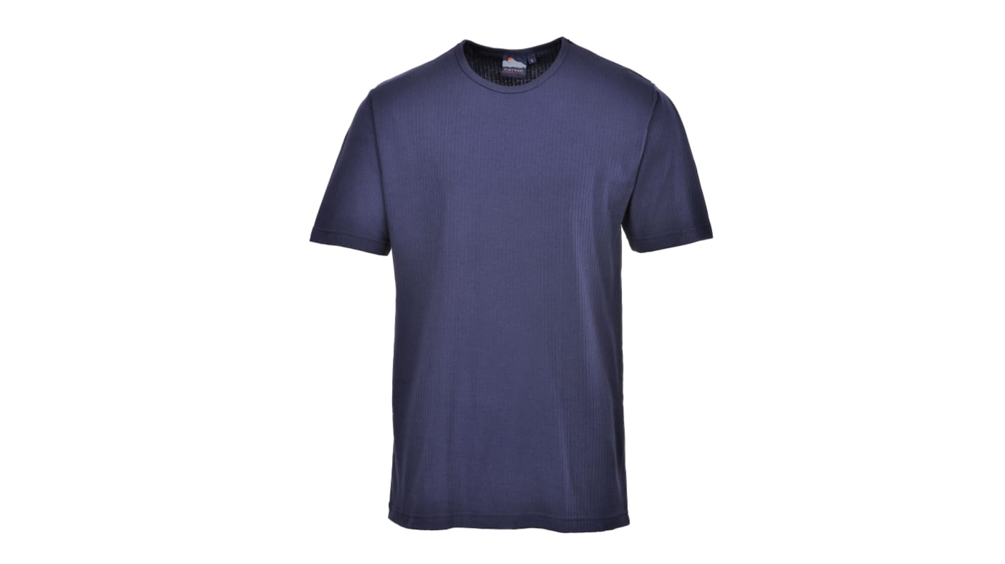 Maglietta termica Portwest di colore Blu Navy, taglia XL, in cotone/poliestere