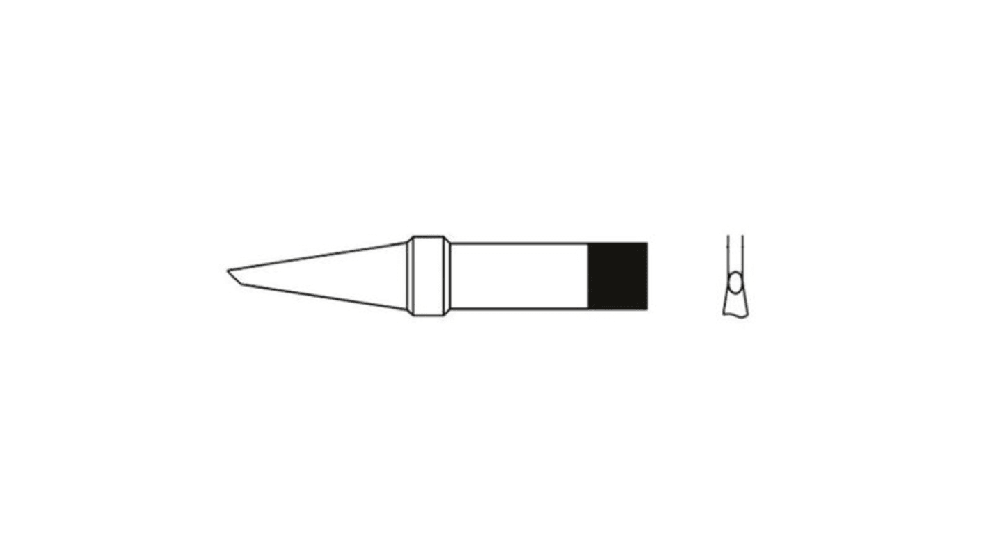 Weller 1.57 mm Straight Chisel Soldering Iron Tip for use with TC201; TCP Series Soldering Pencils