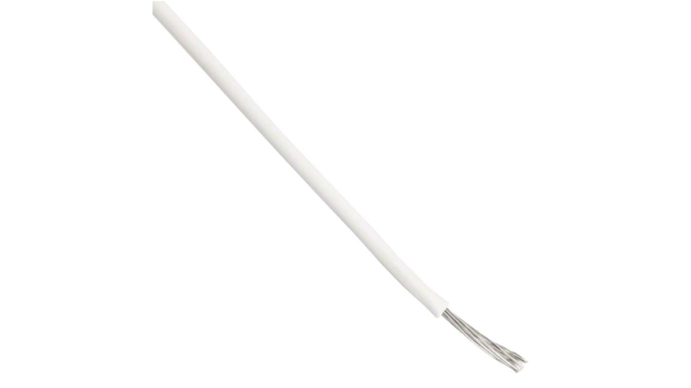 Alpha Wire 7130 Series White 0.2 mm² Hook Up Wire, 24 AWG, 7/0.20 mm, 30m, PVC Insulation