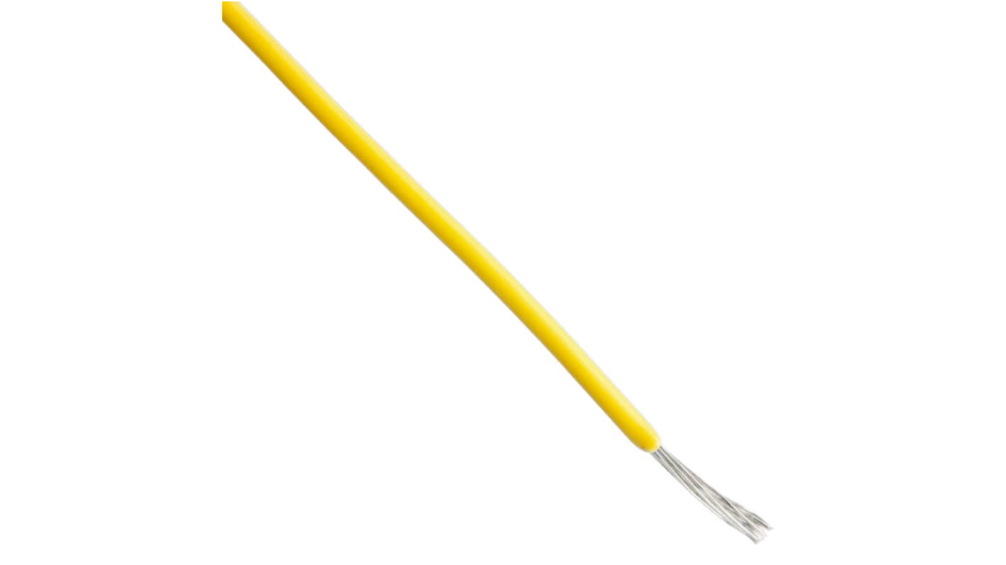 Alpha Wire Hook-up Wire PVC Series Yellow 0.2 mm² Hook Up Wire, 24 AWG, 7/0.20 mm, 30m, PVC Insulation