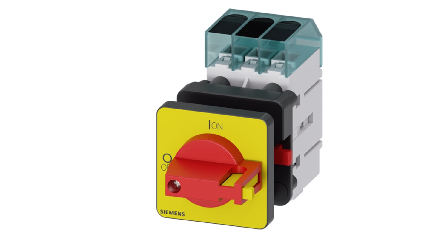 Siemens 3 Pole DIN Rail Isolator Switch - 63A Maximum Current, 22kW Power Rating, IP65