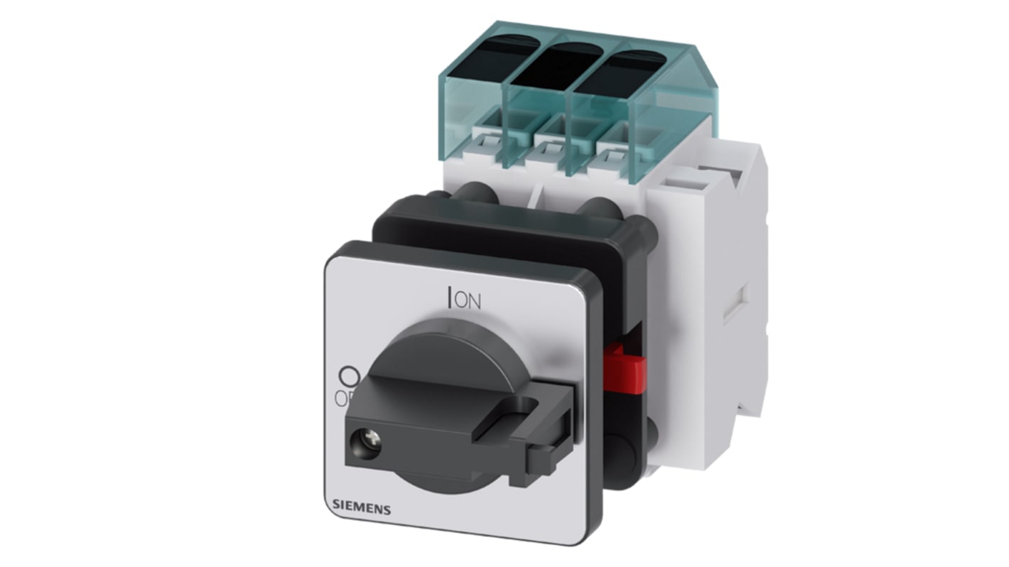 Siemens 3 Pole DIN Rail Isolator Switch - 63A Maximum Current, 22kW Power Rating, IP65