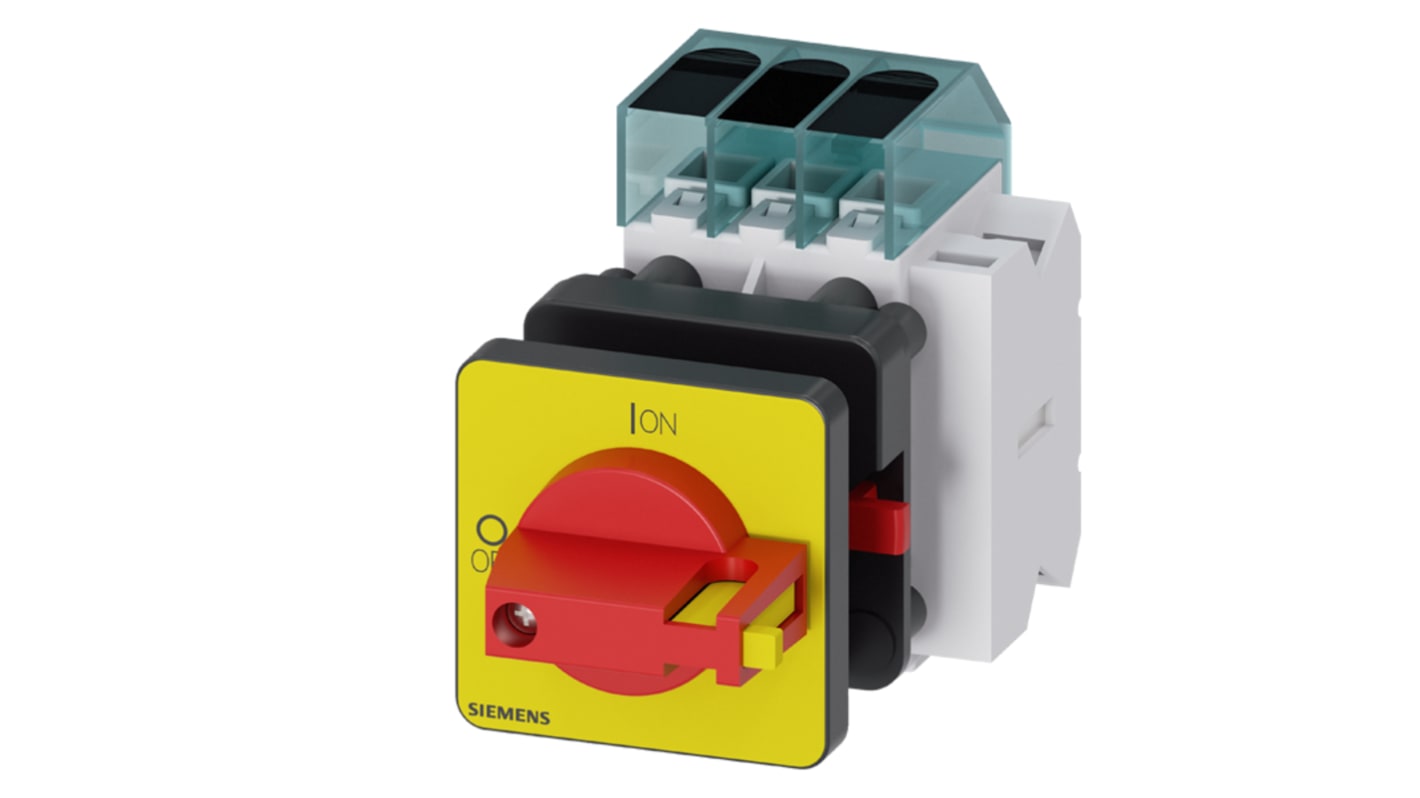 Siemens 3 Pole DIN Rail Isolator Switch - 63A Maximum Current, 22kW Power Rating, IP65