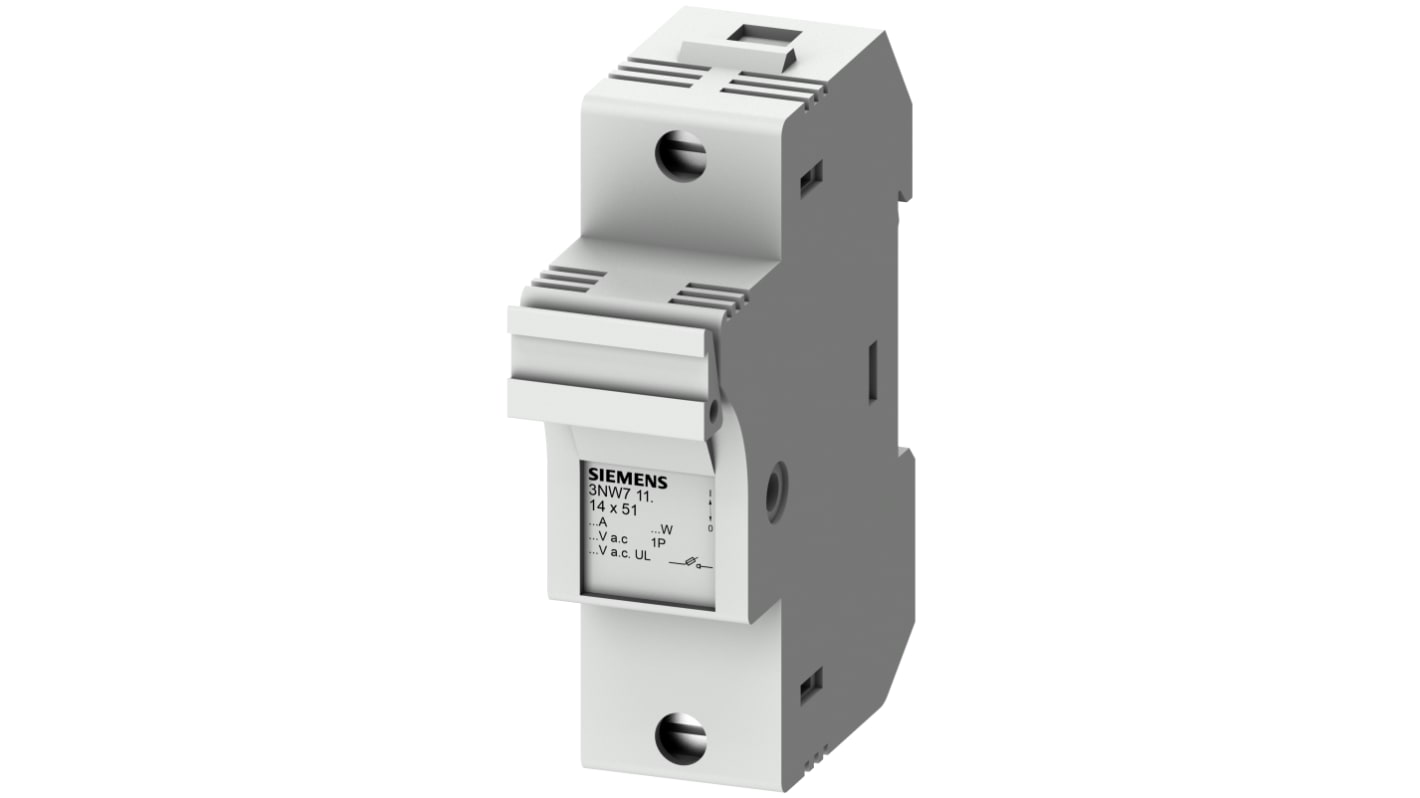 Siemens 50A Fuse Holder for 14 x 51mm Fuse, 1P, 690V ac