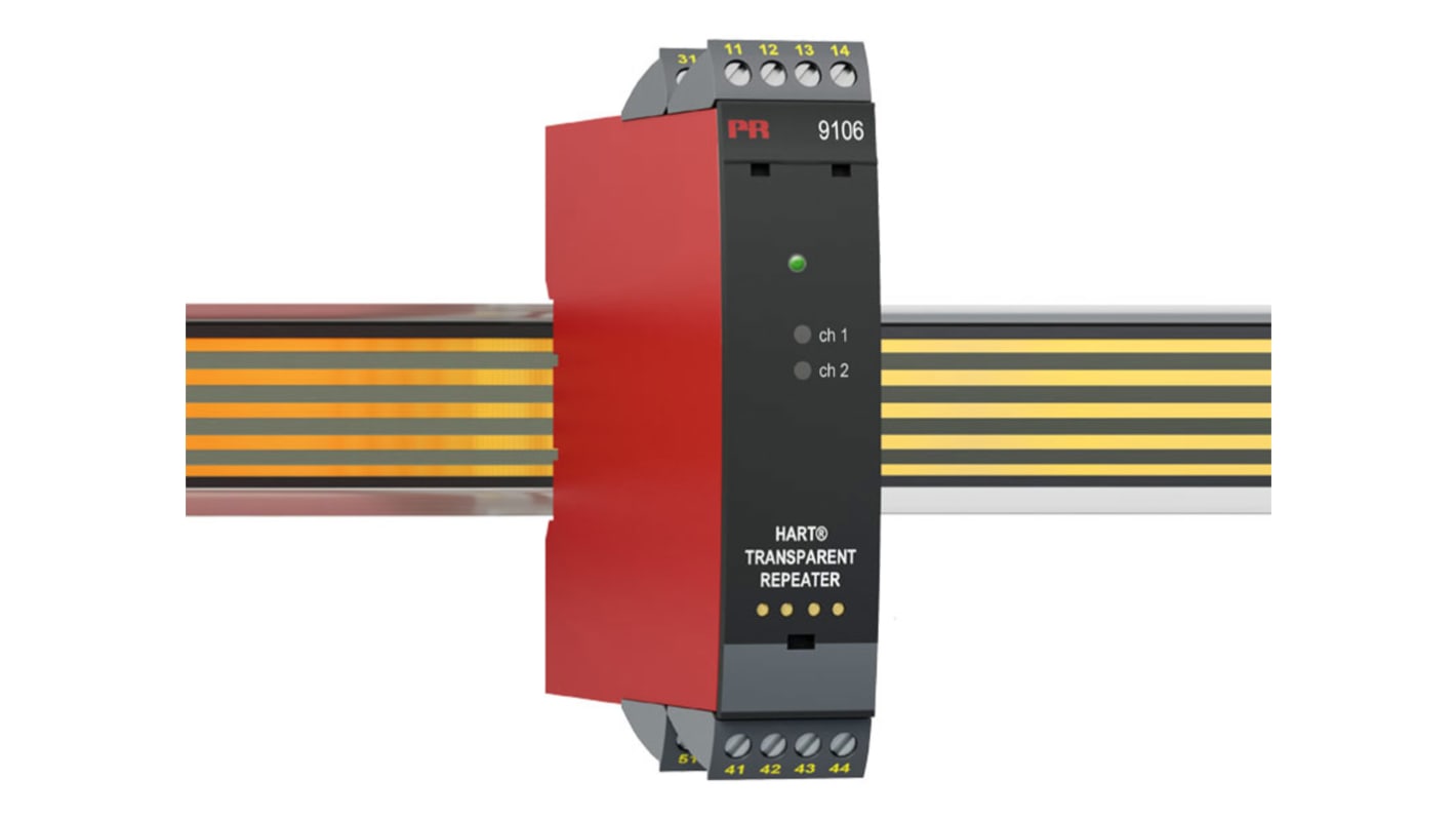 PR Electronics 9100 Signalwandler, Transparenter HART-Repeater 19.2 → 31.2V dc, Strom, Spannung 3.5 →