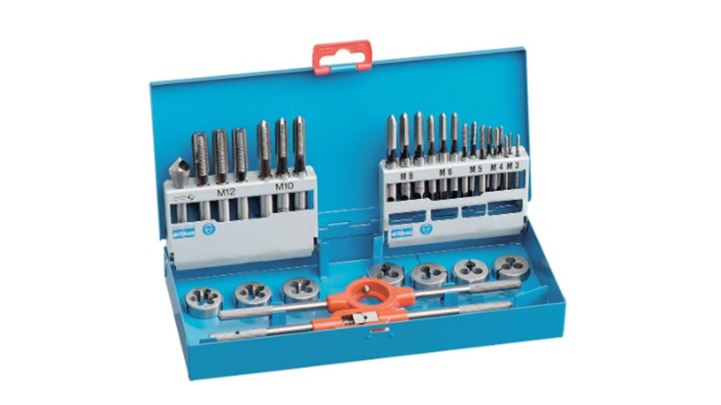 Tivoly 31-Piece HSS Tap & Die Set, M3 - M12 Taps, M3 - M12 Dies