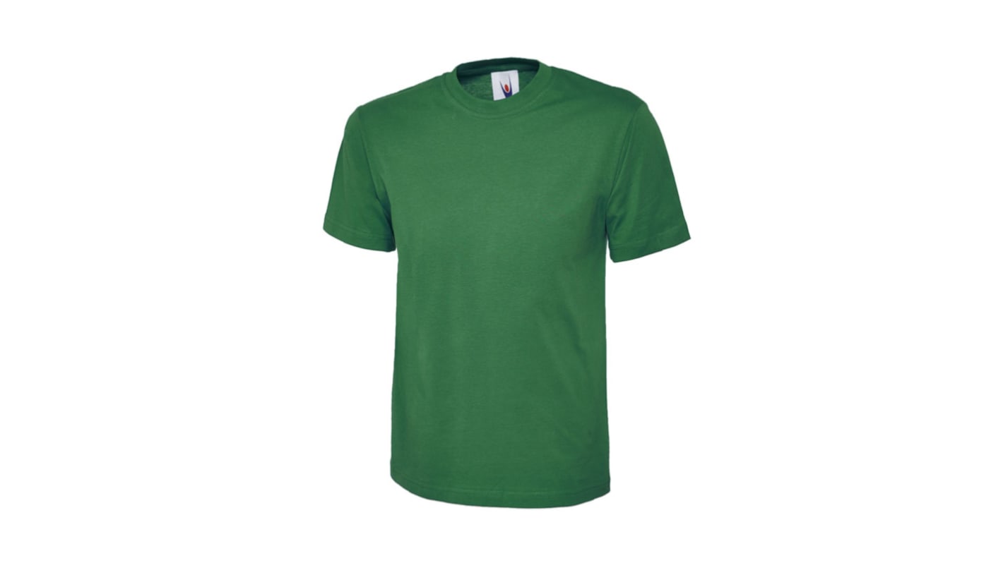 Camiseta de manga corta Uneek, de 100% algodón, de color Verde