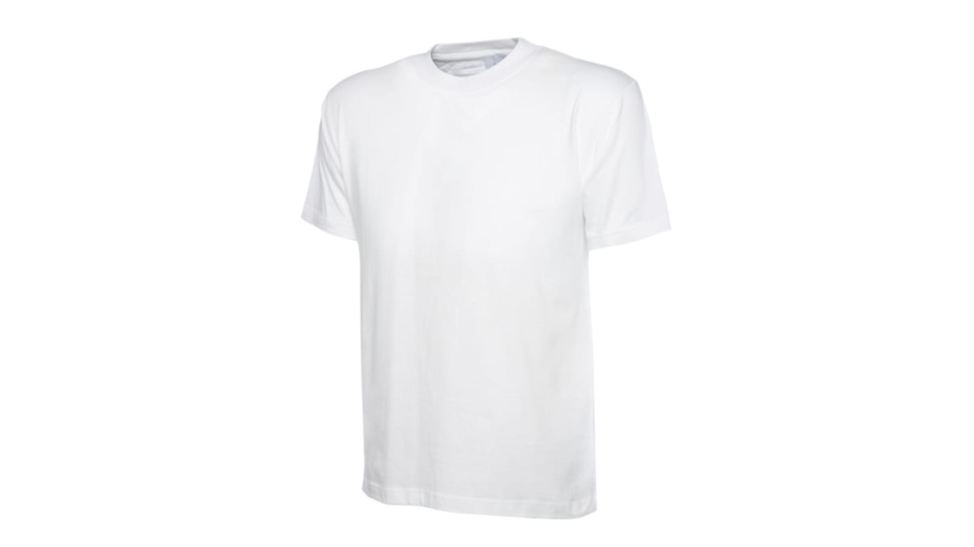 Camiseta de manga corta Uneek, de 100% algodón, de color Blanco