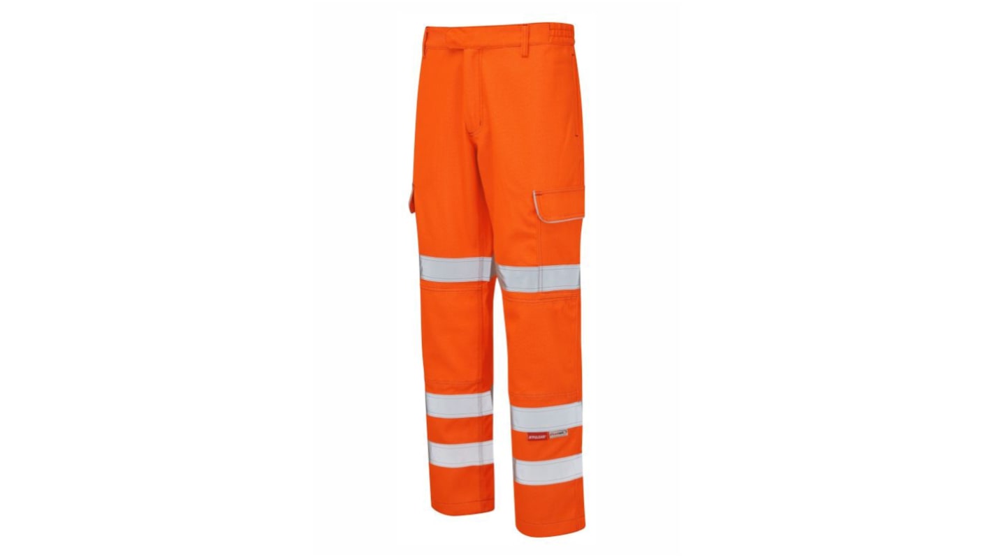 Praybourne PRARC07 Orange Hi-Vis Hi Vis Trousers, 42in Waist Size