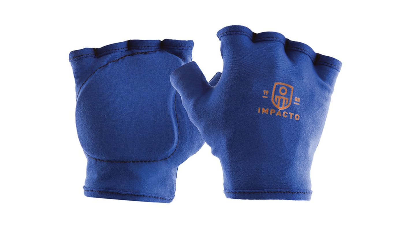 Impacto 501-00 Blue Polycotton Abrasion Resistant Gloves, Size 9, Large, Polymer Coating