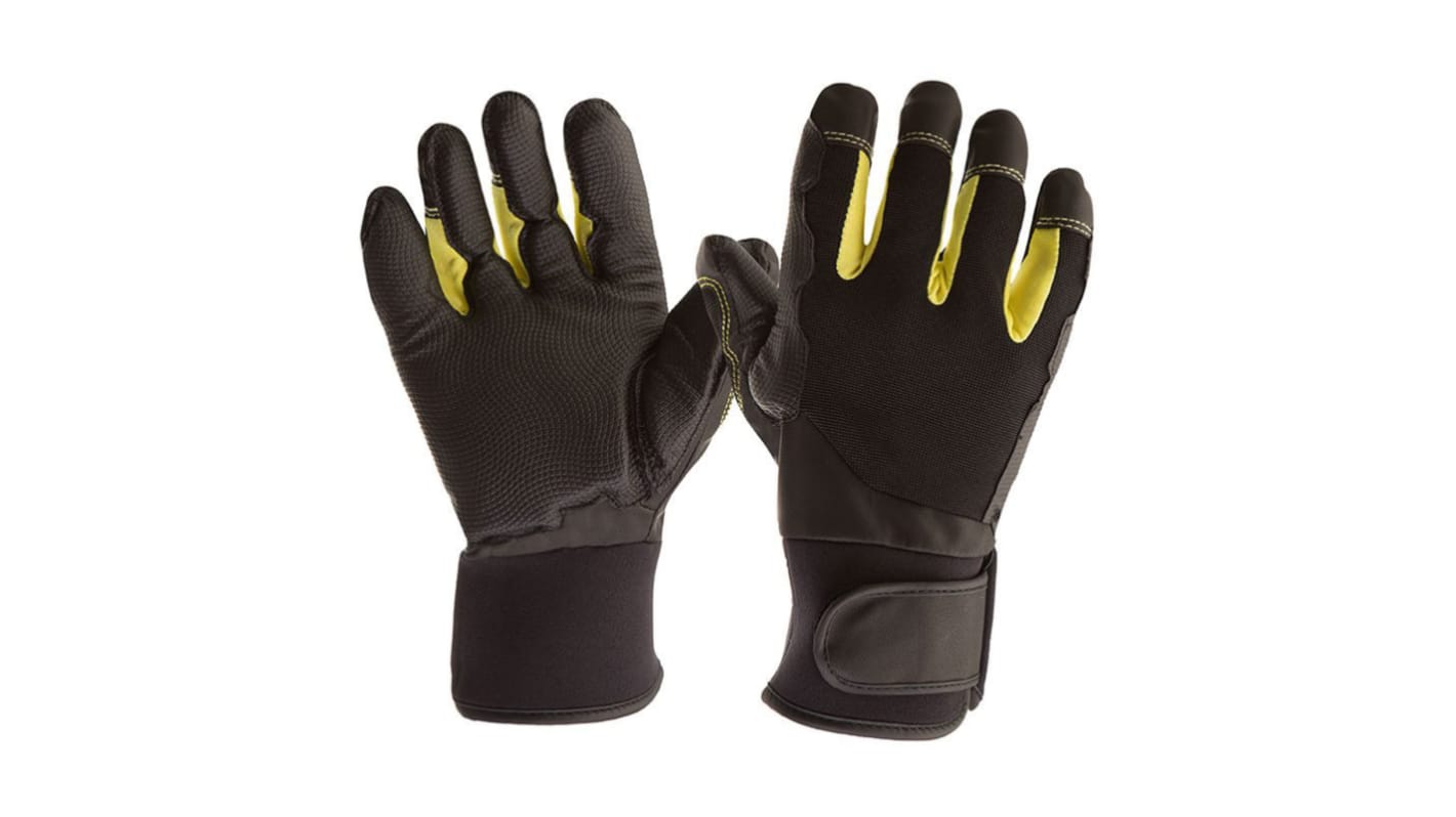 Guantes Negro Impacto serie AV-PRO, talla 9, L, Antivibración