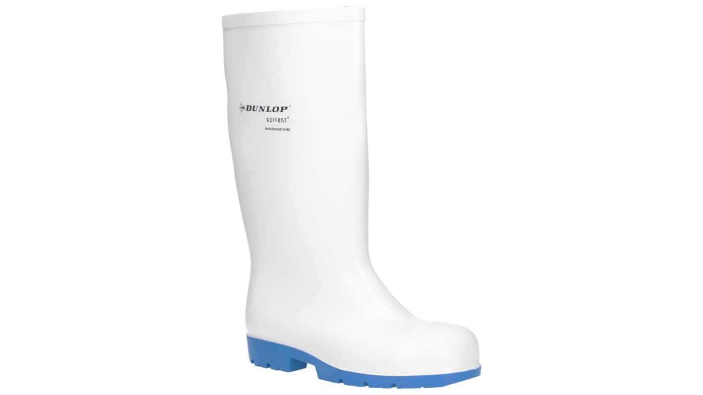 Dunlop Acifort White Steel Toe Capped Unisex Safety Boots, UK 6, EU 39