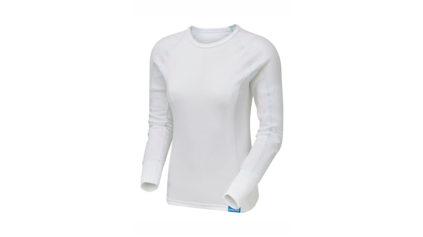 Praybourne White Polyester Thermal Shirt, XS