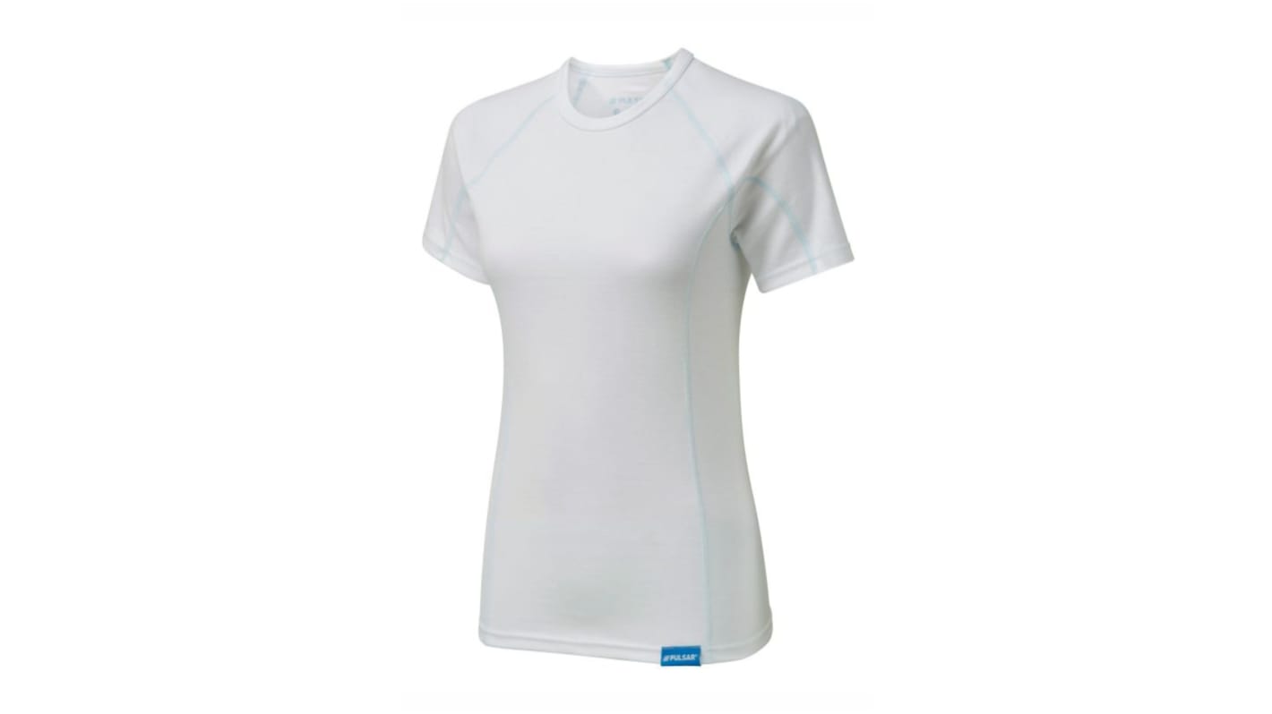 Praybourne White Polyester Thermal Shirt, XS