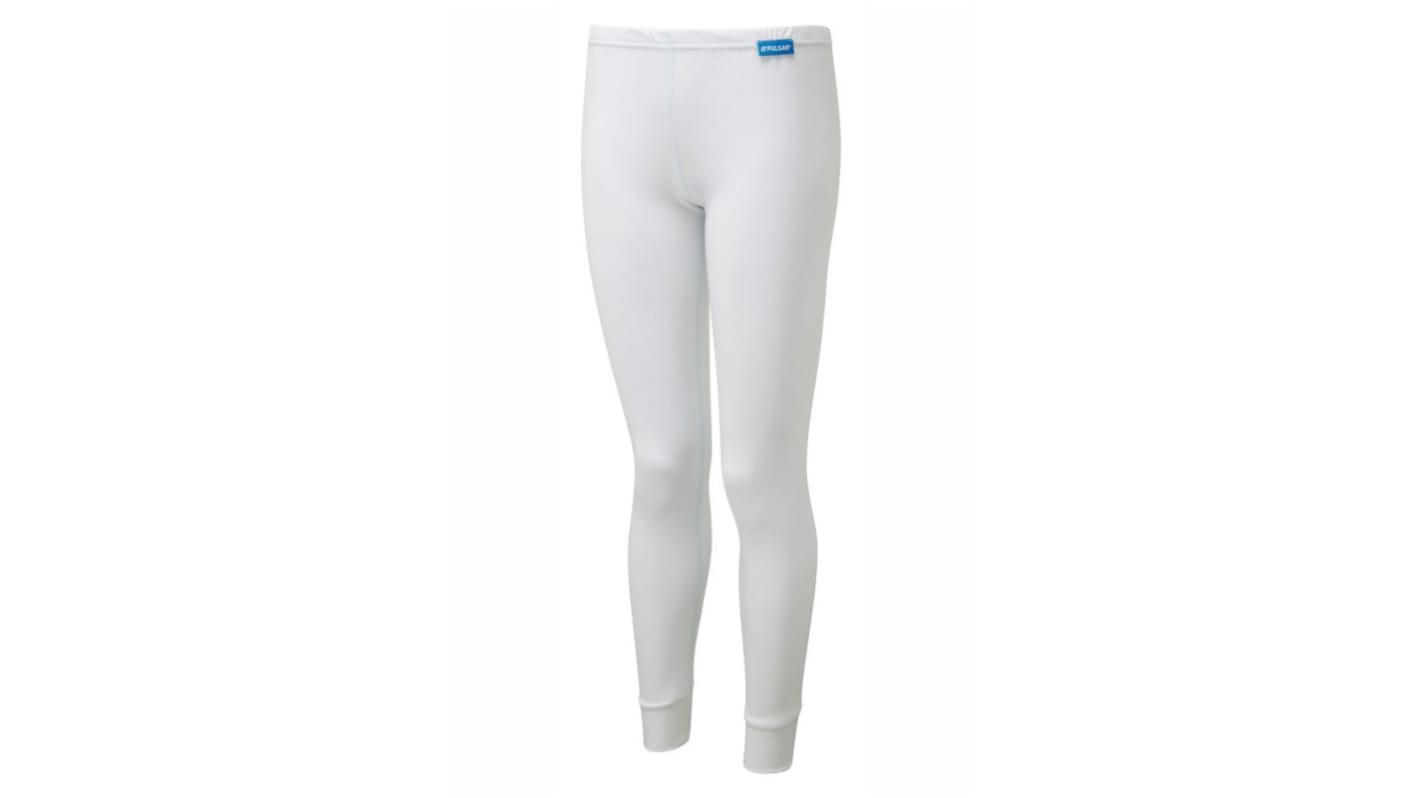 Praybourne White Polyester Thermal Long Johns, XS