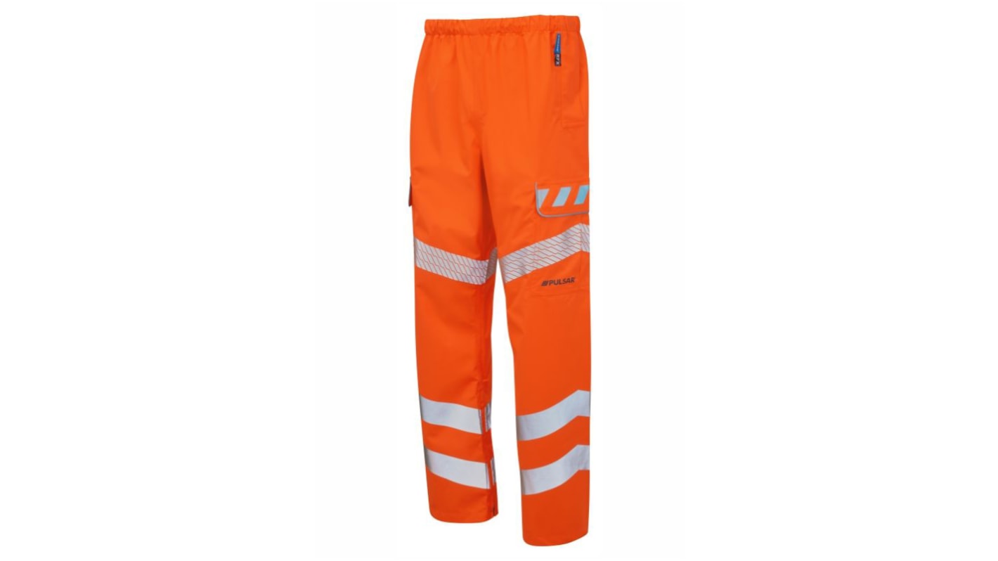 Pantalones de alta visibilidad Praybourne, talla 48 to 50plg, de color Naranja, Transpirable, impermeable