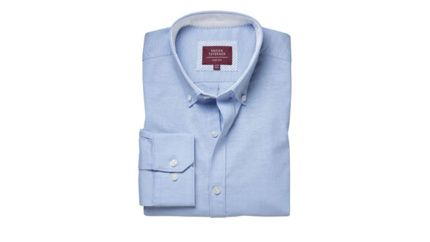 Camisa para hombre Brook Tavener 4052 de Algodón, Elastano de color Azul claro