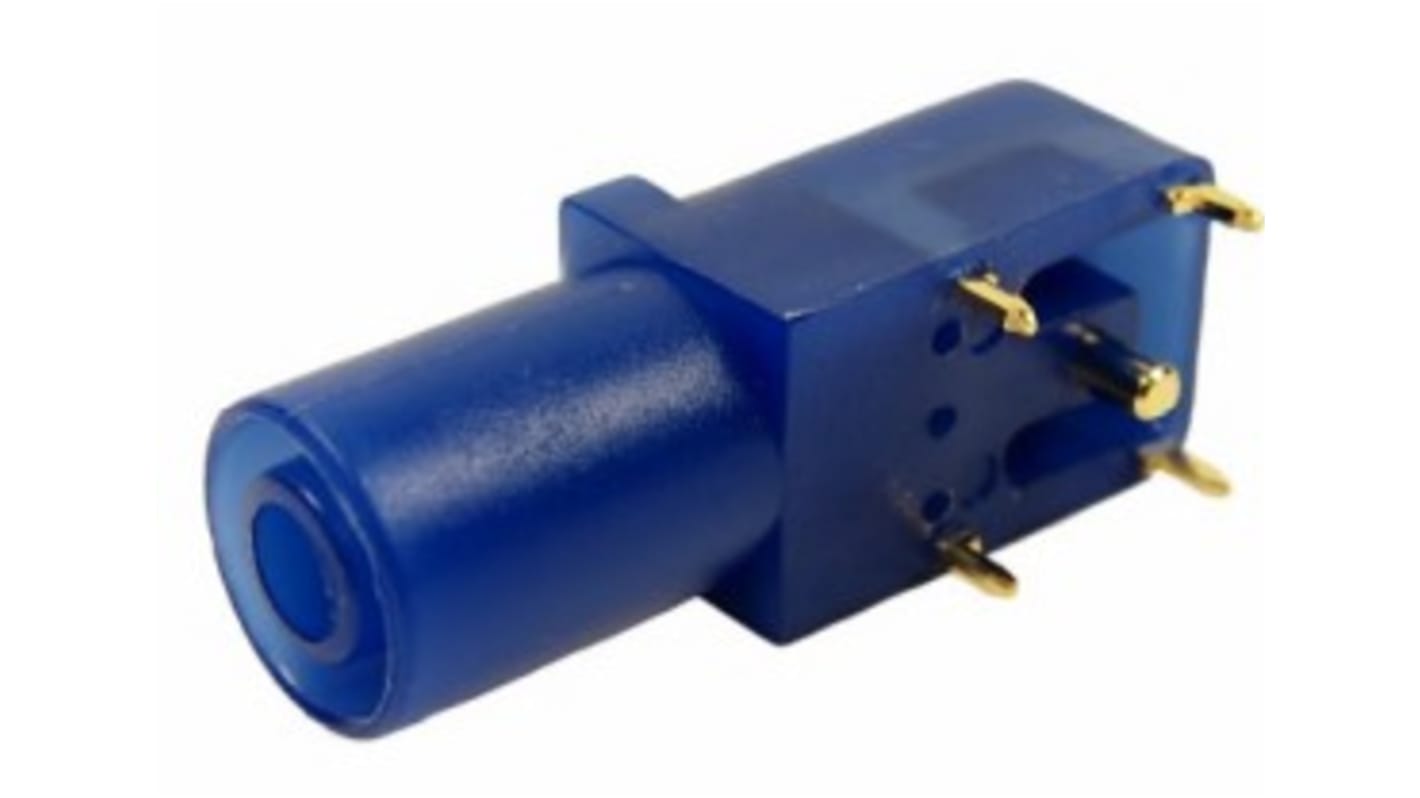 Conector banana hembra Hembra, 24A, 1000V, Contacto Oro, Azul