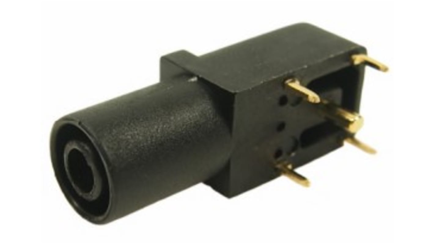 Conector banana hembra Hembra, 24A, 1000V, Contacto Oro, Marrón