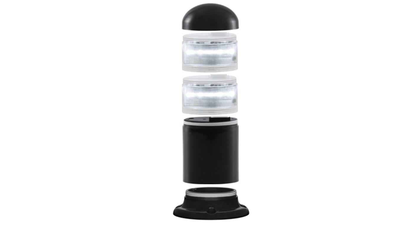 RS PRO Clear Signal Tower, 6 Lights, 12 → 24 v ac/dc, Screw Mount