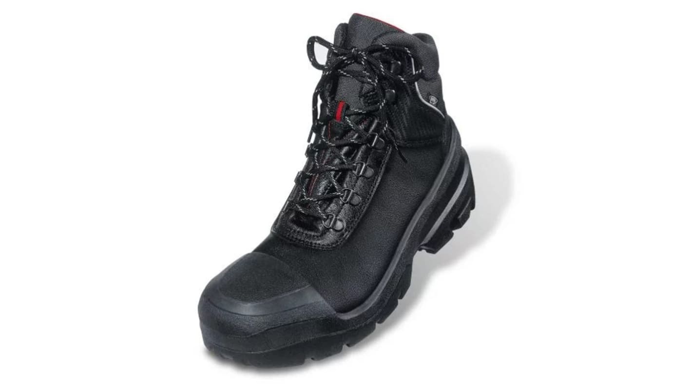 Uvex Quatro Pro Black, Grey Steel Toe Capped Men's Safety Boots, UK 5, EU 38