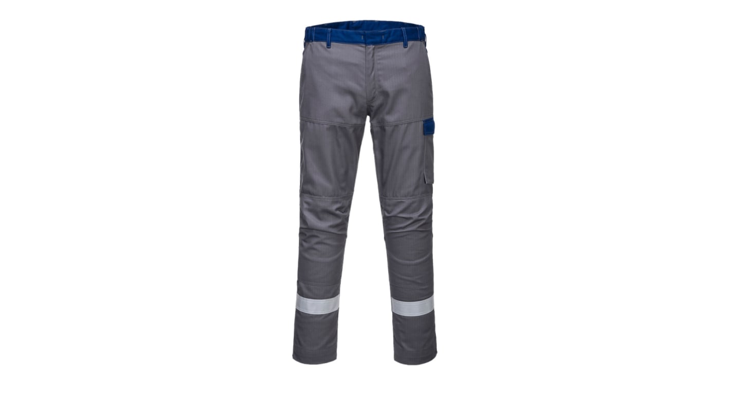 Portwest FR06 Grey Cotton, Polyester Flame Retardant Trousers 33in, 84cm Waist