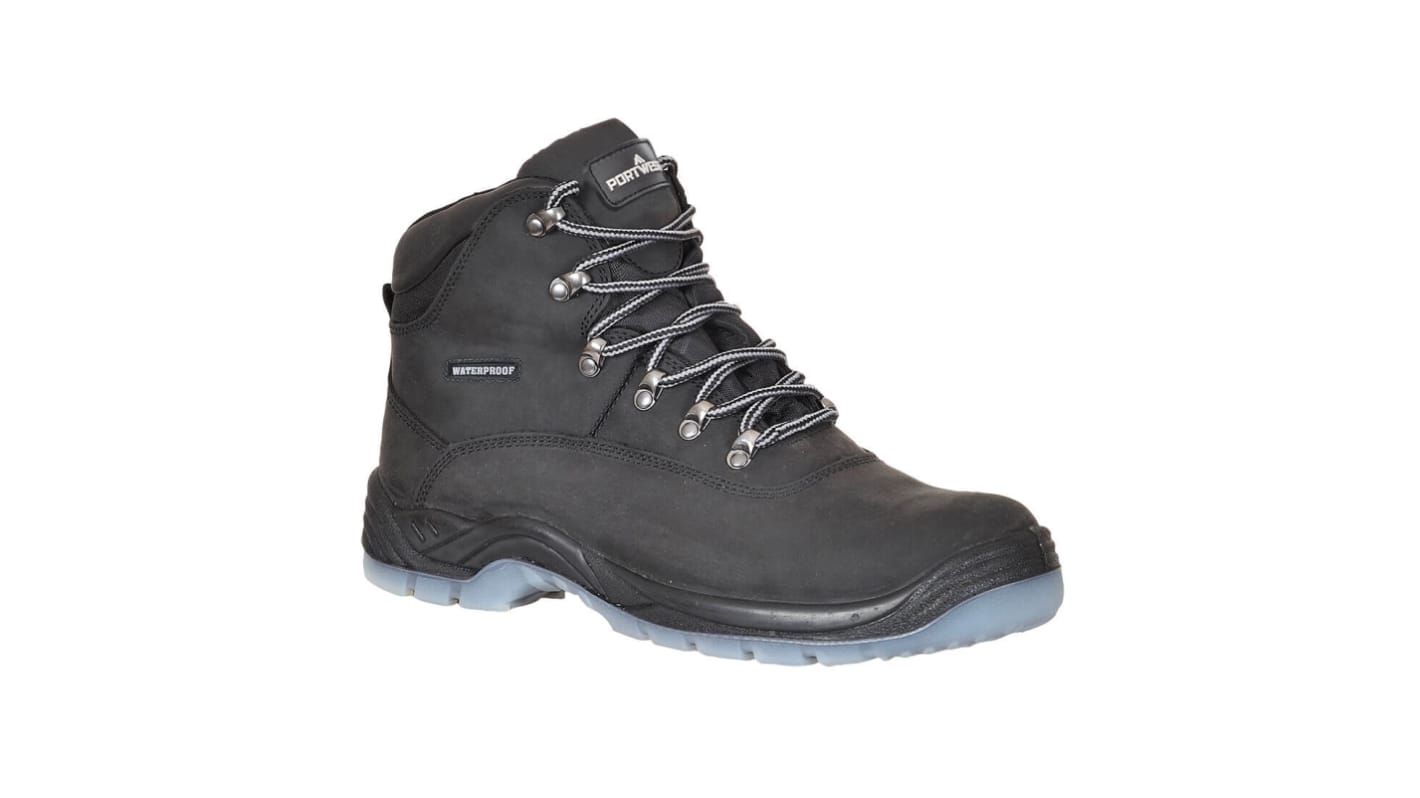 Portwest FW57 Black Steel Toe Capped Safety Boot, UK 7, EU 41