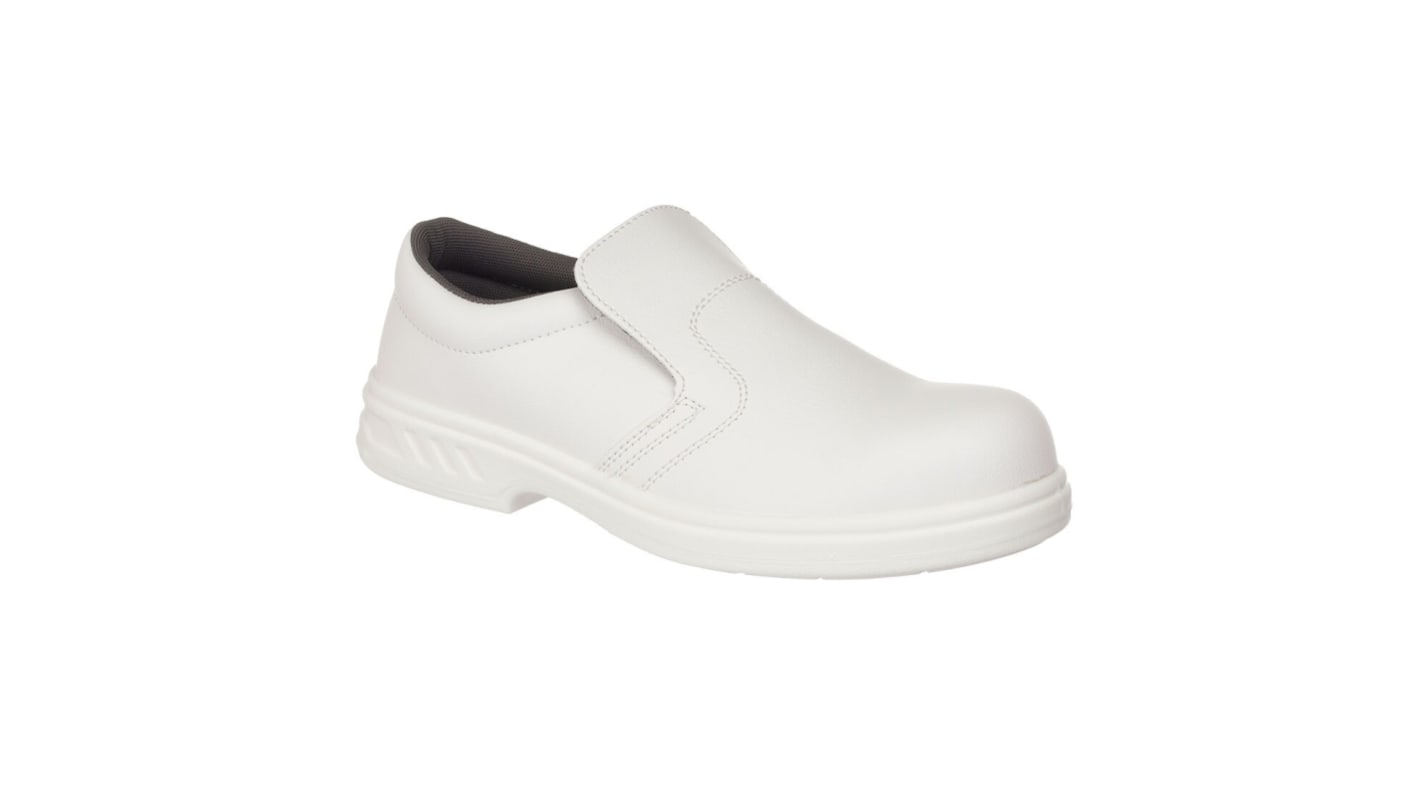 Shoe Slip On White Microfibre Upper Pu S