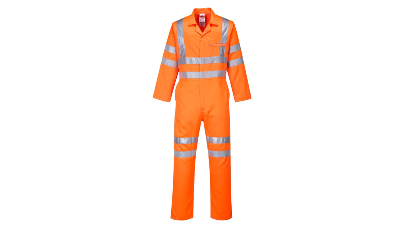 Portwest Orange Reusable Hi Vis Overalls, 2XL