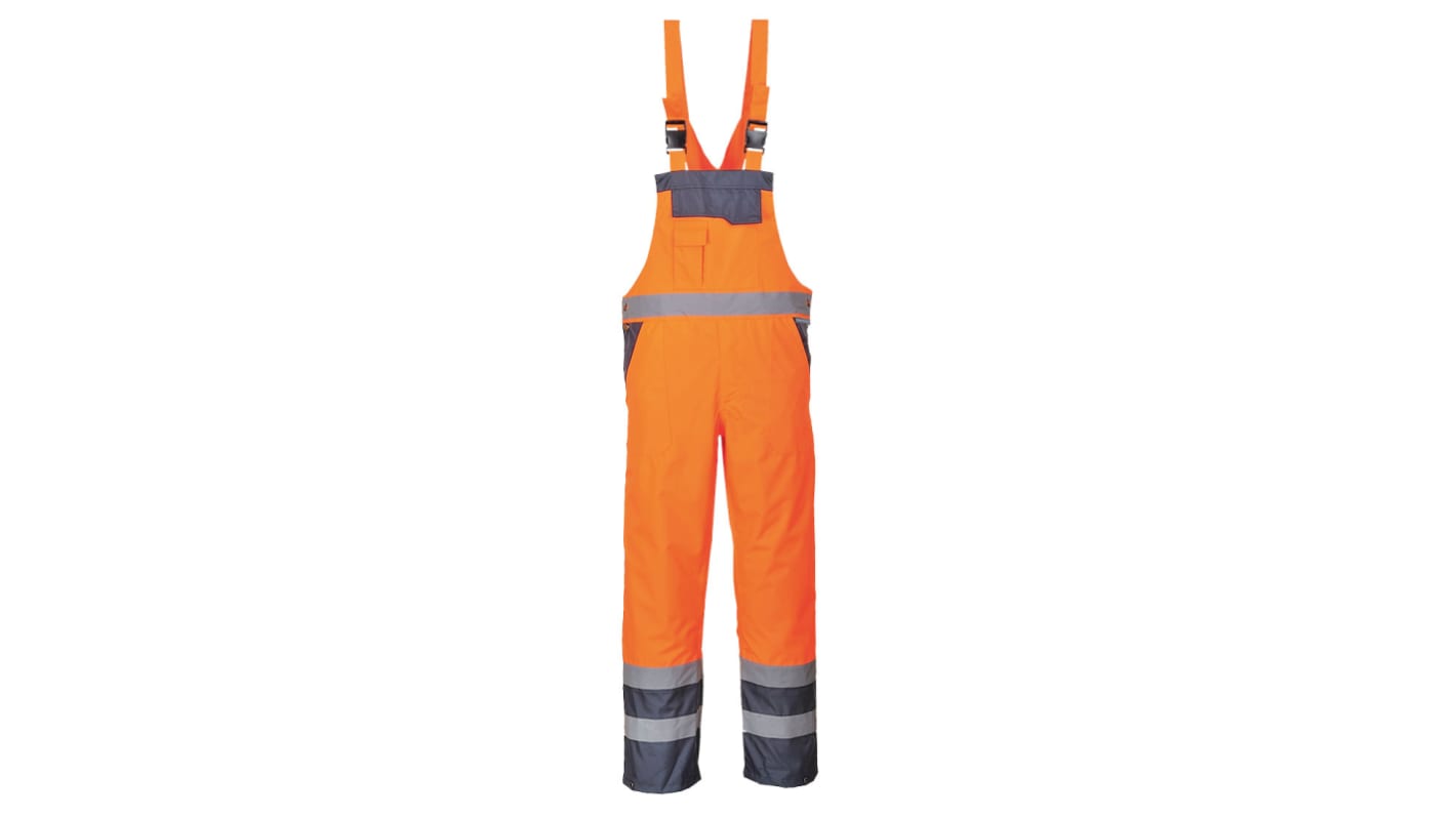 Portwest Warnschutz-Overalls, XXL, Wiederverwendbar, Latzhose, Orange, Atmungsaktiv, Hi-Vis, Wasserdicht, Unisex