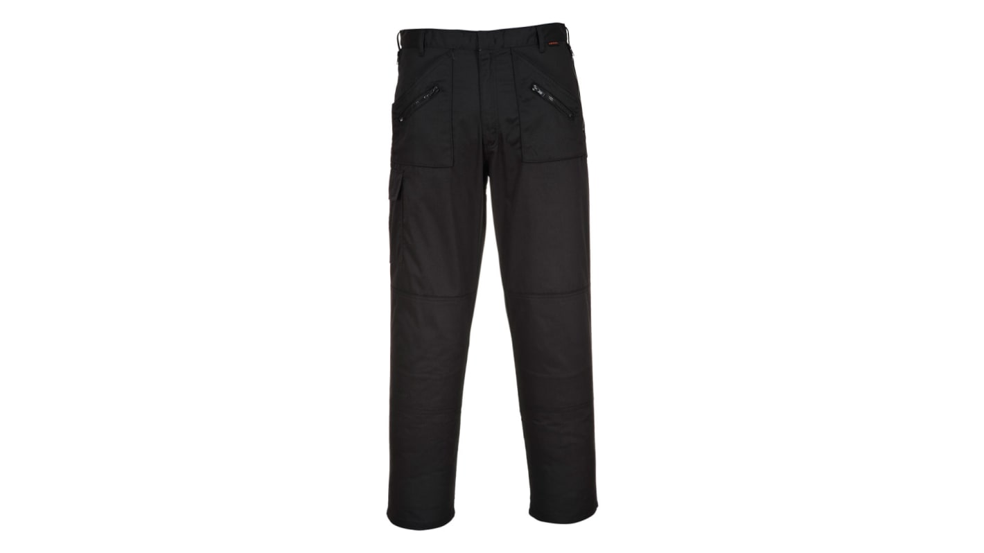 Pantalon Portwest S887, 80cm Unisexe, Noir/Vert/Blanc/Jaune en 35 % coton, 65 % polyester, Confortable, Souple