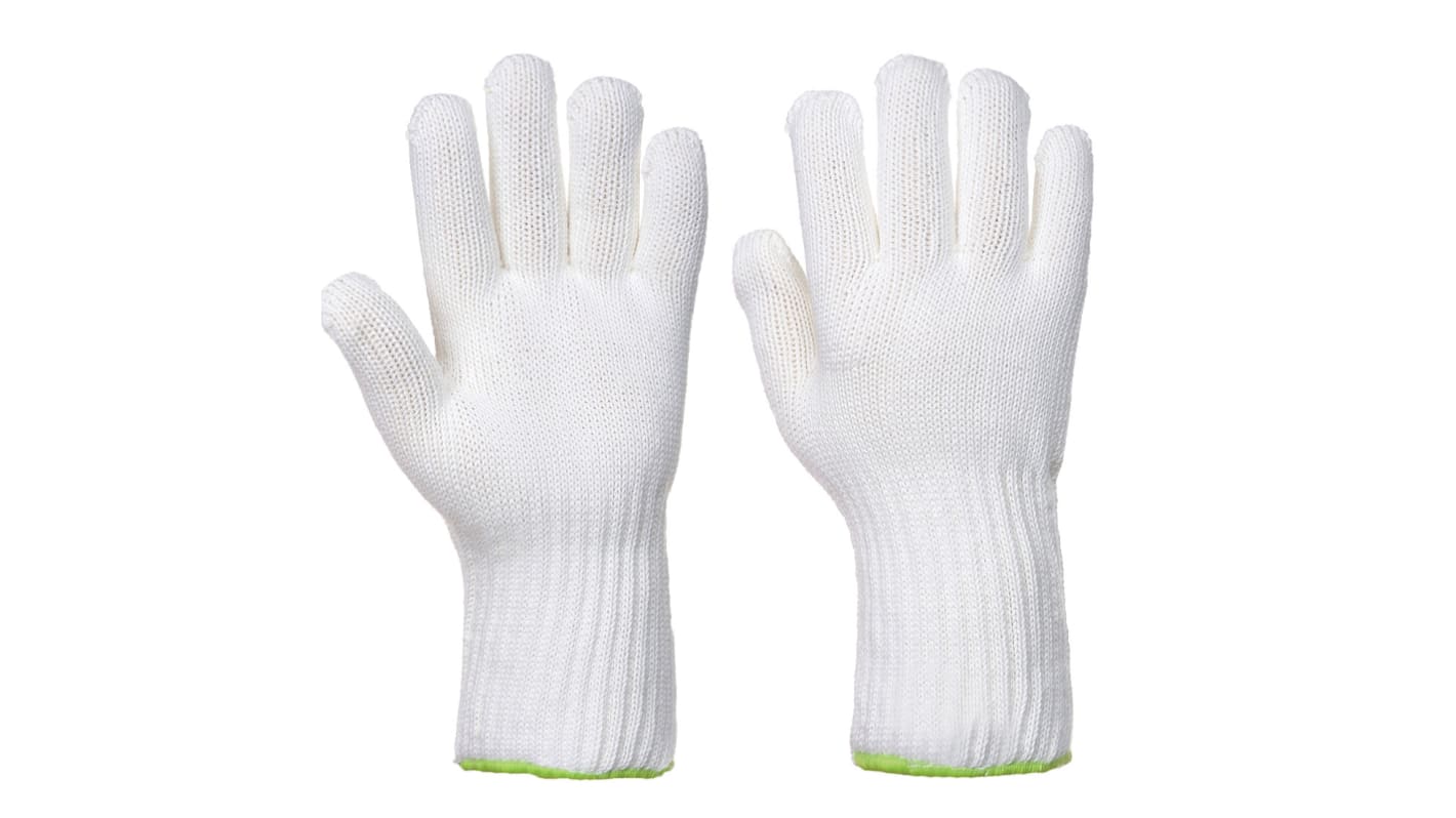 Guantes de Punto de aramida Blanco Portwest, talla 9, Resistente al calor