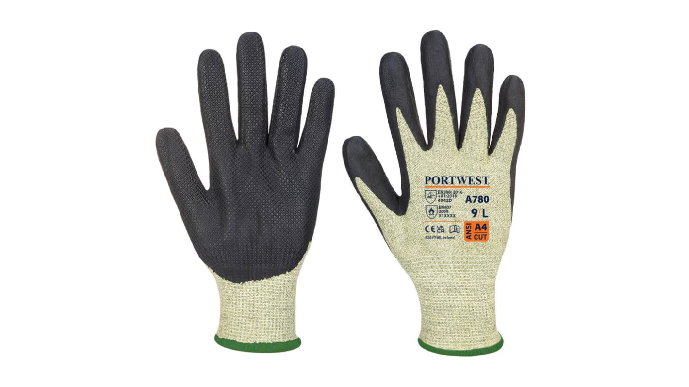 Portwest Green Aramid Knit Electrical Gloves, Size 11, Neoprene Coating