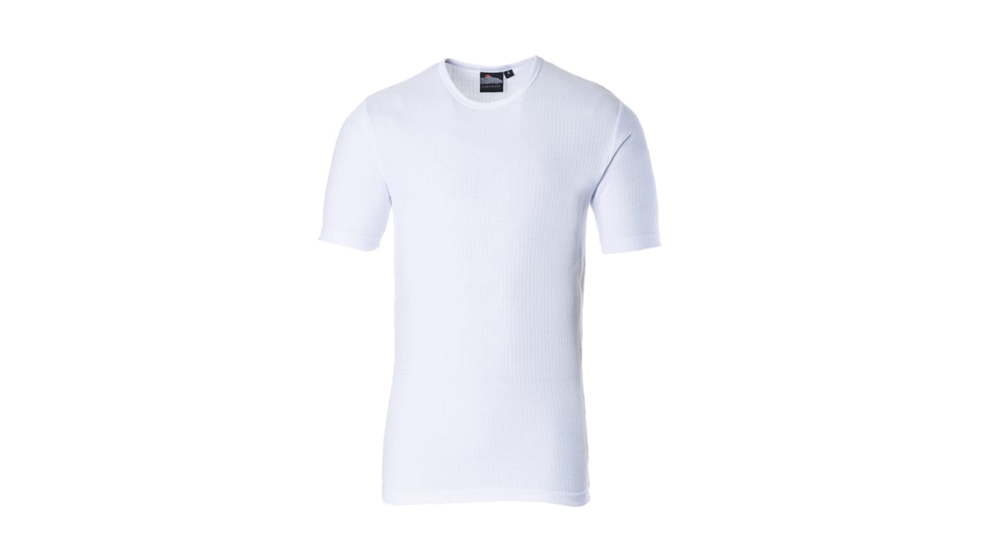 Portwest White Cotton, Polyester Short Sleeve T-Shirt, EUR- S