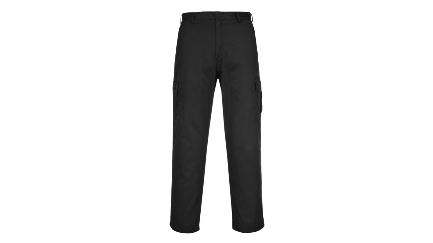 Pantalon Portwest C701, 76cm Unisexe, Noir/Vert/Blanc/Jaune en 35 % coton, 65 % polyester, Confortable, Souple