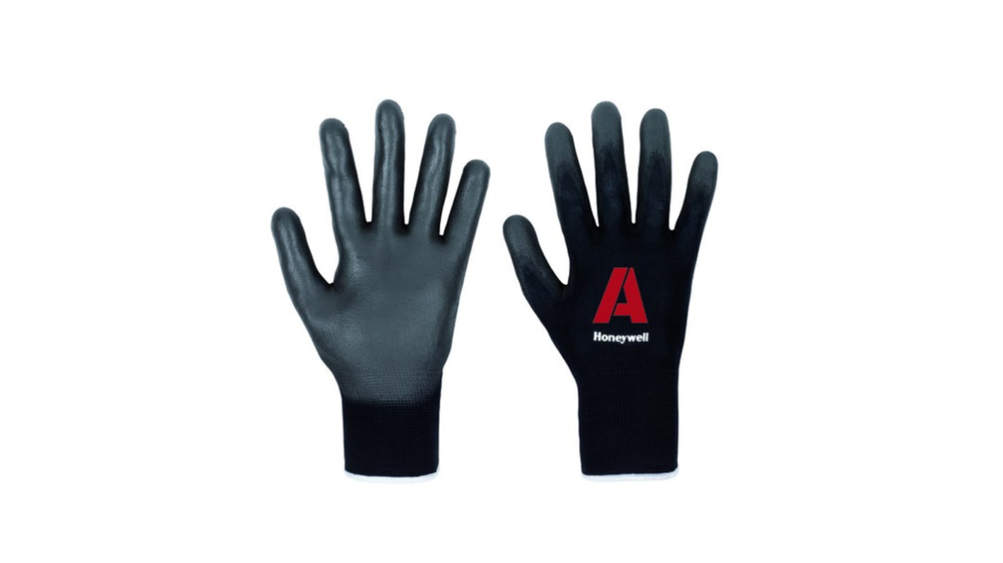 Vertigo Black Polyamide Abrasion Resistant Work Gloves, Size 7, Polyurethane Coating