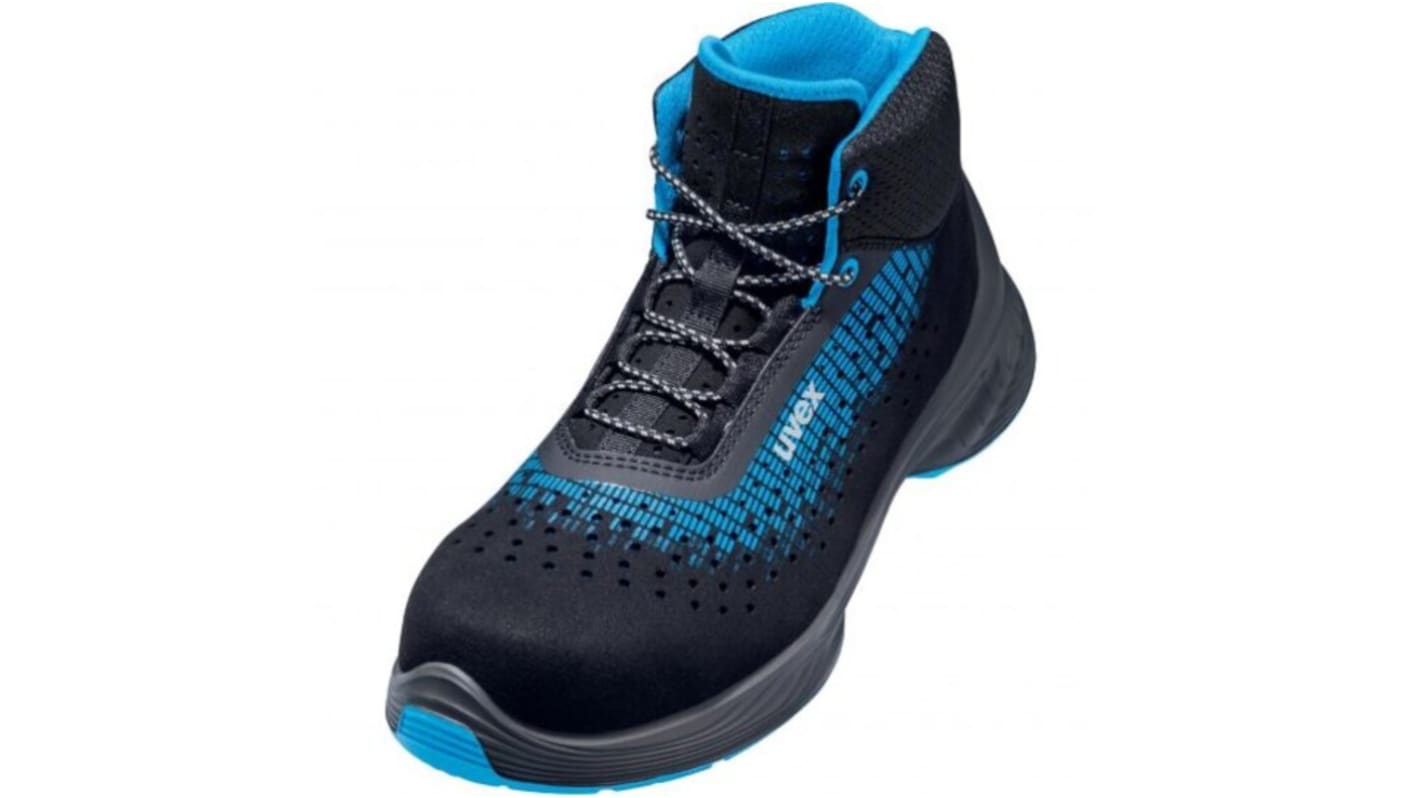 Uvex 1 Black, Blue ESD Safe Composite Toe Capped Unisex Safety Boot, UK 4, EU 37