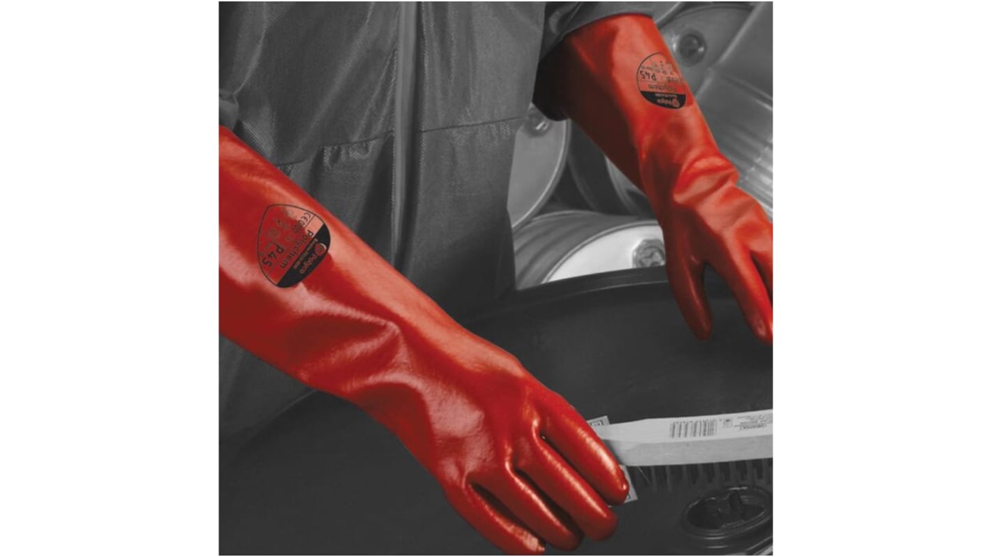 Gloves Polychem Heavyweight Lined Red PV