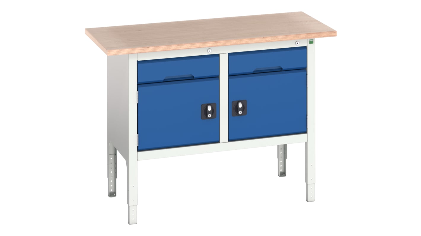 Bott Steel Workbench, Adjustable Height, 830 → 930mm x 1250mm x 600mm