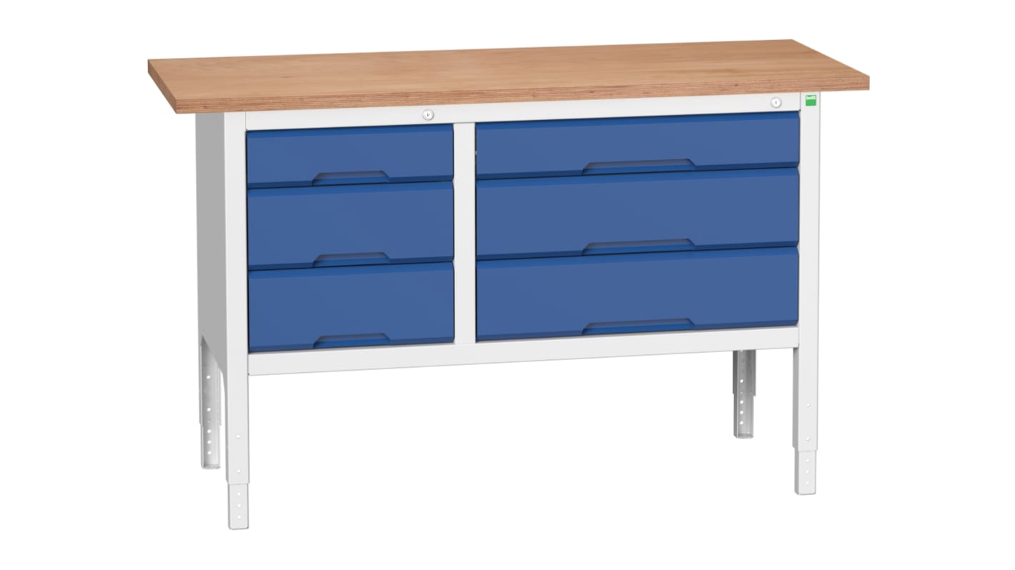 Bott Steel Workbench, Adjustable Height, 830 → 930mm x 1500mm x 600mm