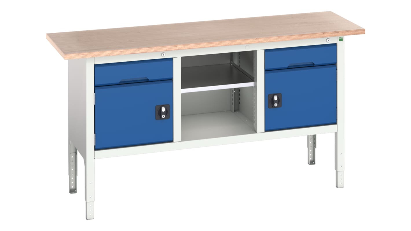 Bott Steel Workbench, Adjustable Height, 830 → 930mm x 1750mm x 600mm