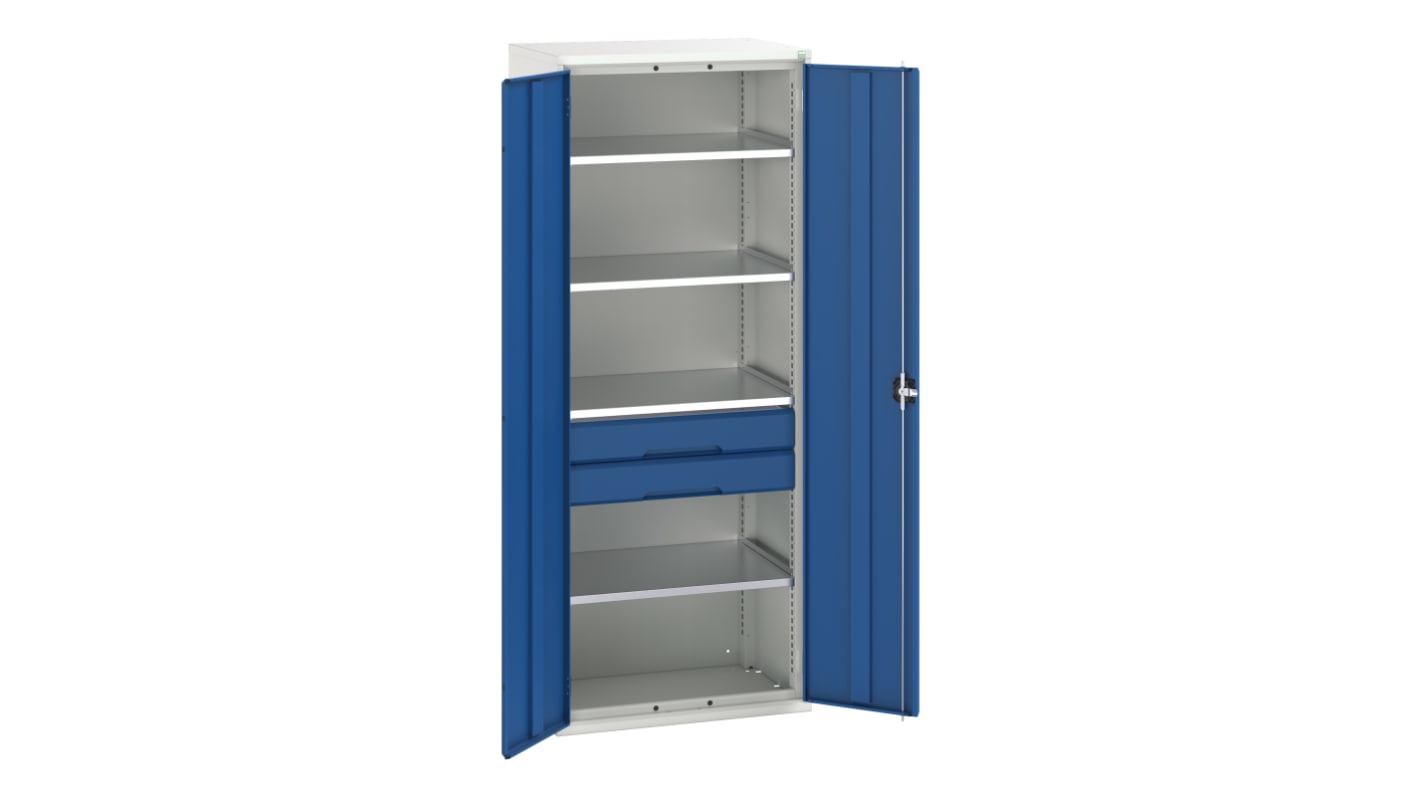Bott 2 Door, 2 Drawer Sheet Steel Floor Standing Cupboard, 800 x 550 x 2000mm