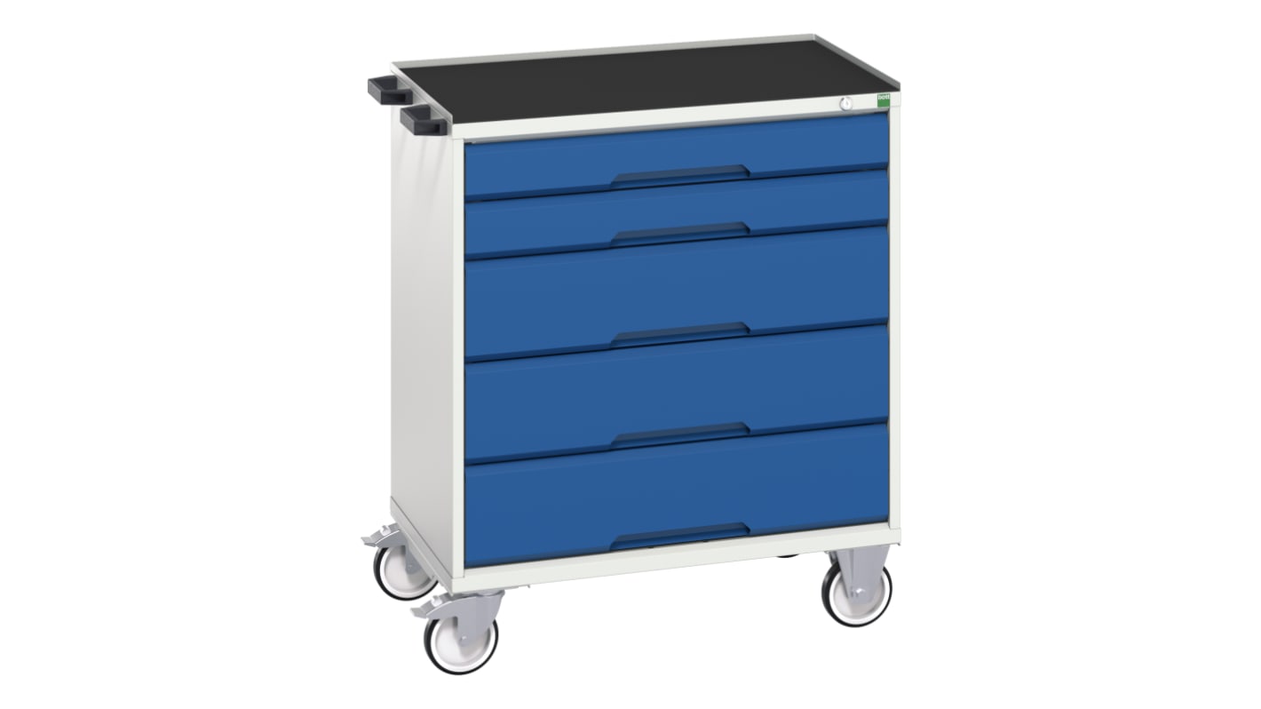 Bott 5 drawer Steel Wheeled Tool Cabinet, 965mm x 800mm x 550mm