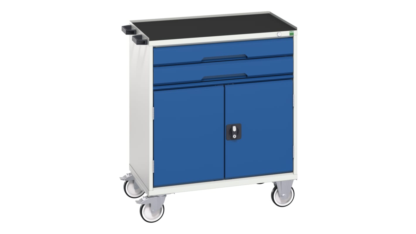 Bott 2 drawer Steel Wheeled Tool Cabinet, 965mm x 800mm x 550mm