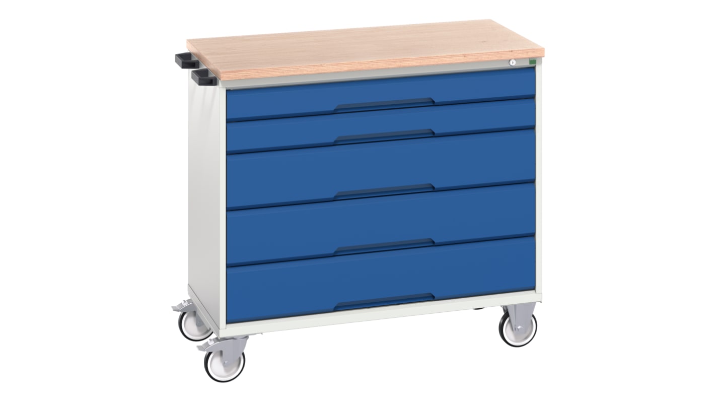 Bott 5 drawer Steel Wheeled Tool Cabinet, 980mm x 1.05m x 600mm